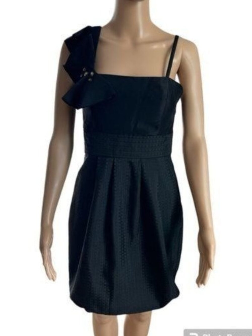 Max and Cleo Black Gemstone Embellished Mini Dress Size 2 Adjustable Straps